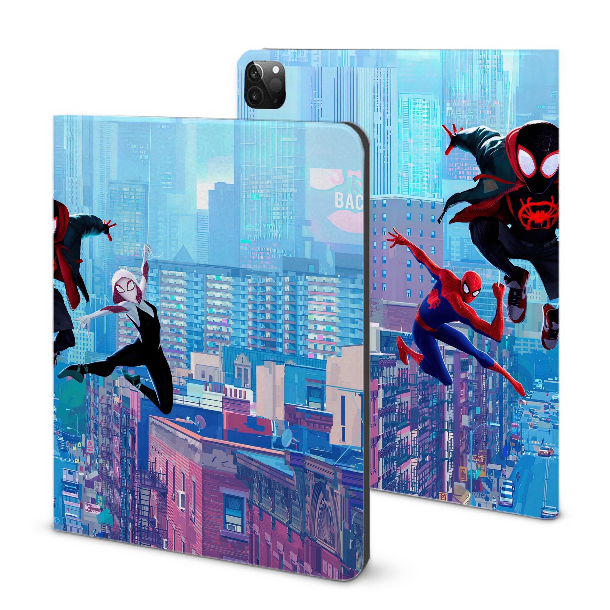 （画像用） Spider Man スパイダーマン IPadケース ペンホルダー付き ブックスタイルデザイン